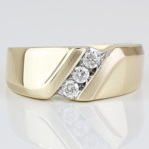 Men's 14k Yellow Gold Diamond Anniversary Band / Wedding Ring by Jim Fox